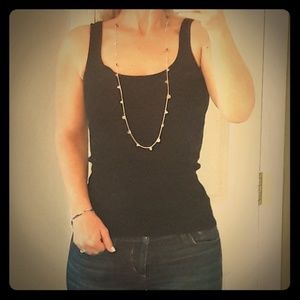 Black shimmer  knit tank top